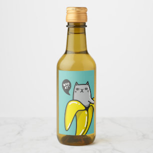 Katt i bananer vinetikett