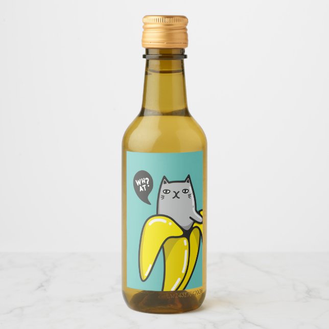 Katt i bananer vinetikett (Framsida)