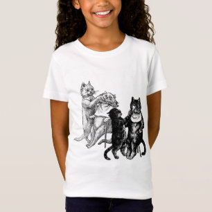 Katt i Barbershop Haircut animal art T Shirt