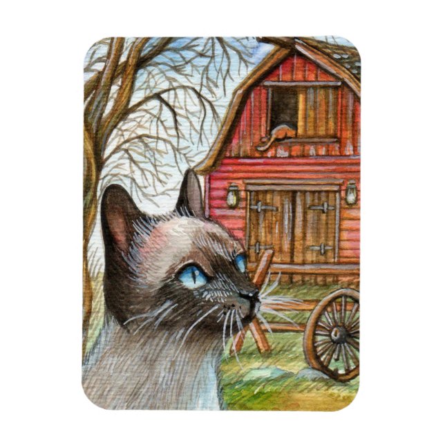 Katt i Barn House Magnet (Vertikal)