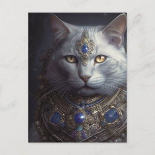 Katt i Blå- och Guld-armor Vykort
