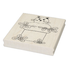 Katt i blomkruka stämpel