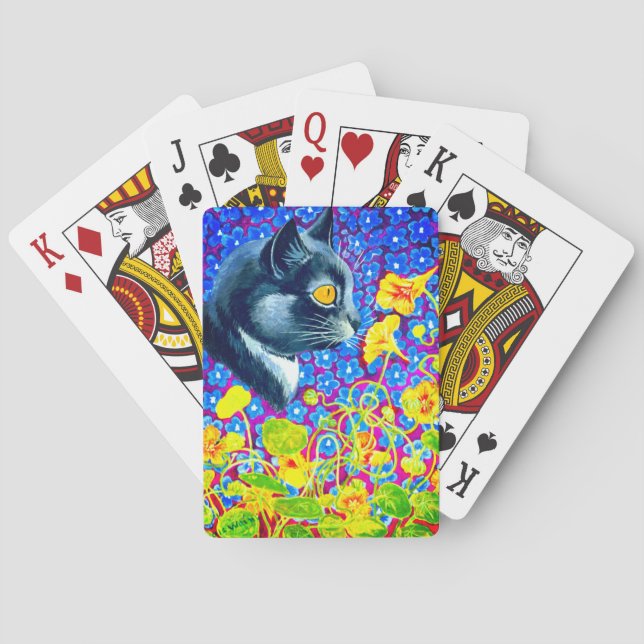 Katt i blommor casinokort (Baksidan)