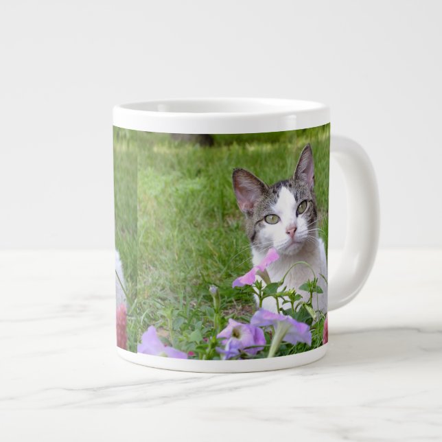 Katt i blommor Jumbo-mugg Jumbo Mugg (Framsida höger)
