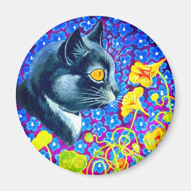 Katt i blommor magnet (Framsidan)