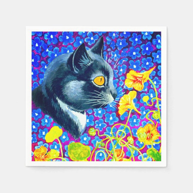 Katt i blommor pappersservett (Framsidan)