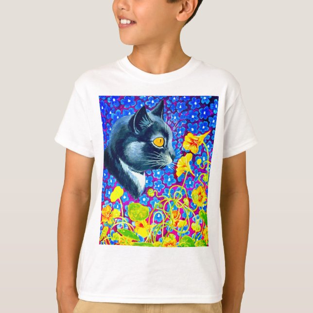 Katt i blommor t shirt (Framsida)