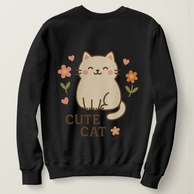 Katt i blomning t shirt (Design baksida)