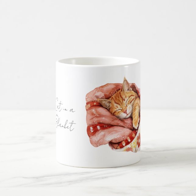 Katt i blomsterfilt kaffemugg (Center)