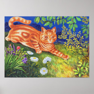 Katt i blomsterträdgården, Louis Wain Poster