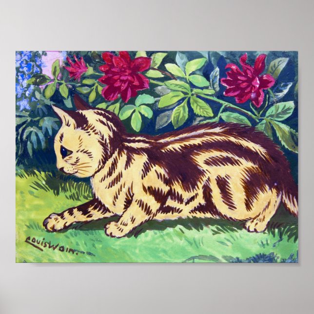 Katt i Blomsterträdgården, Louis Wain Poster (Framsidan)