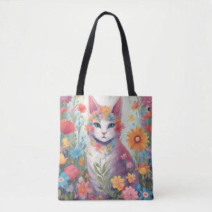 Katt i Blomsterträdgården Tygkasse