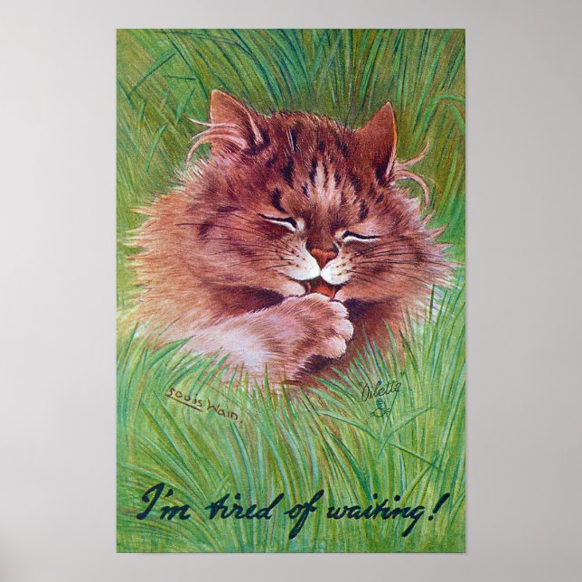 Katt i buskarna, Louis Wain Poster (Framsidan)