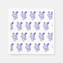 Katt i Cone Blue Pappersservett