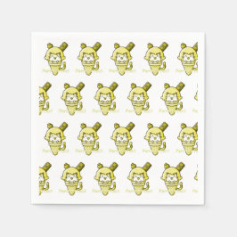 Katt i Cone Perfekt Gult Pappersservett