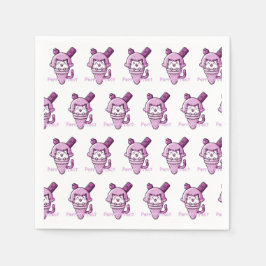 Katt i Cone-Perfektens Rosa Pappersservett