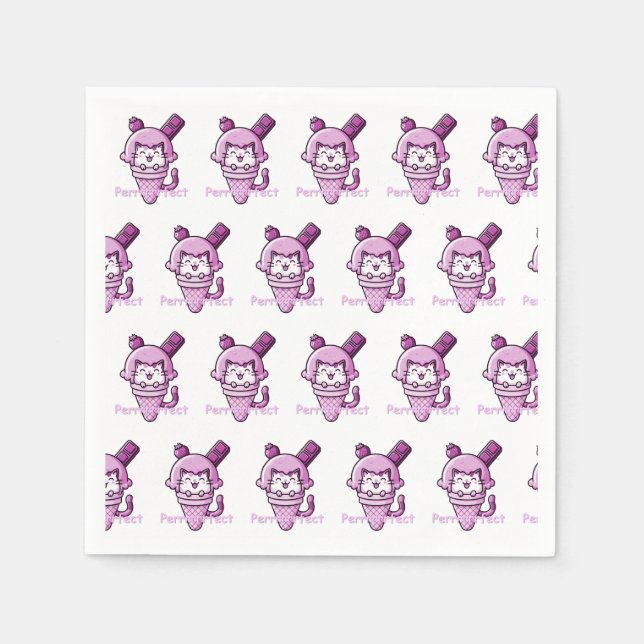 Katt i Cone-Perfektens Rosa Pappersservett (Framsidan)