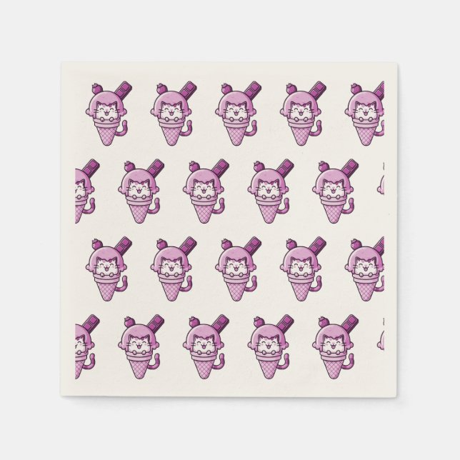 Katt i Cone-Rosa Pappersservett (Framsidan)