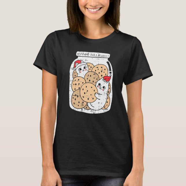 Katt i Cookie Burk jul Pajama Cute Kitten Ki T Shirt (Framsida)