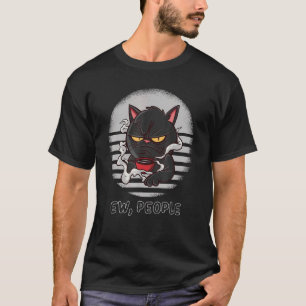 Katt i dåligt skick, grumlig och illa temperaturer t shirt