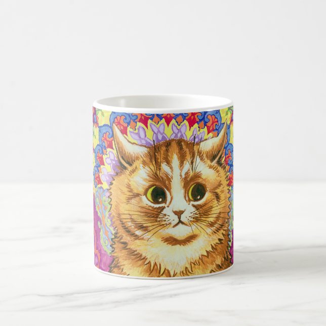 Katt i dekorativa Mönster, Louis Wain Kaffemugg (Center)