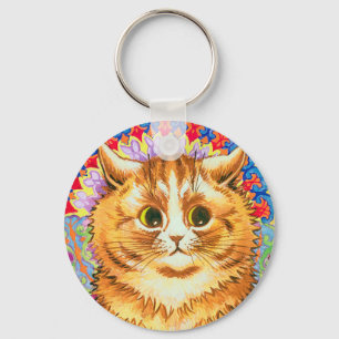 Katt i dekorativa Mönster, Louis Wain Nyckelring
