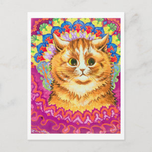 Katt i dekorativa Mönster, Louis Wain Vykort