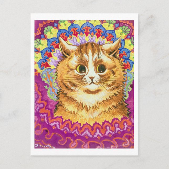 Katt i dekorativa Mönster, Louis Wain Vykort (Framsida)