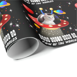 Katt i en Alien Spaceship UFO Sci Fi Scene Presentpapper