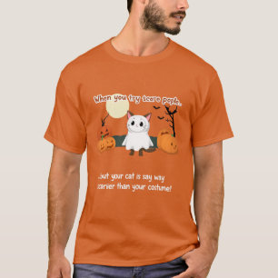 Katt i en Ghost Costume T Shirt