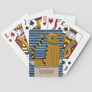 Katt i en kartong Tecknad Teckning Casinokort