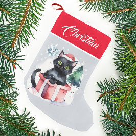 Katt i en låda julklappar kattfolk liten julstrumpa