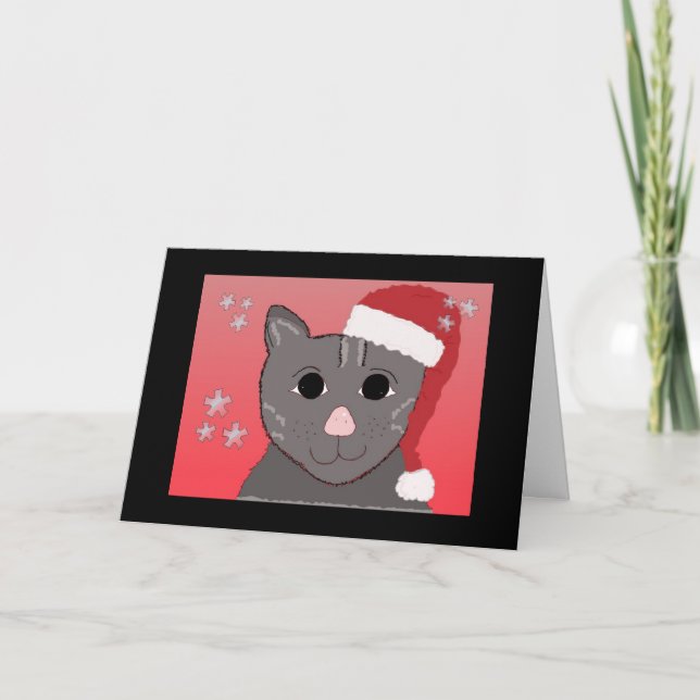 Katt i en mössa helgkort (Framsida)