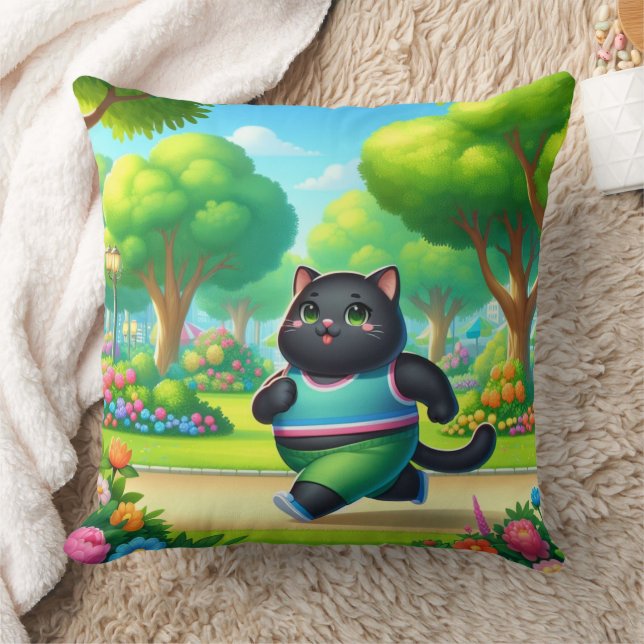 Katt i en park kudde (Filt)