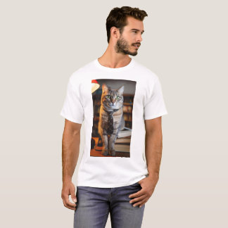 Katt i en slit T-shirt