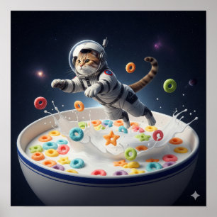 Katt i en Spacesuit Poster
