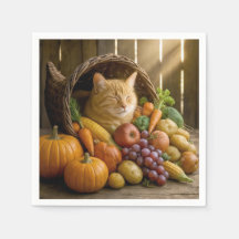 Katt i en Thanksgiving överflödshorn
