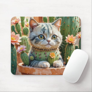 Katt i en tuff blomdel musmatta