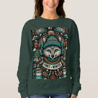 Katt i en vinterhatt t shirt