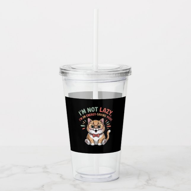 Katt i energisparläge take away mugg (Framsida)