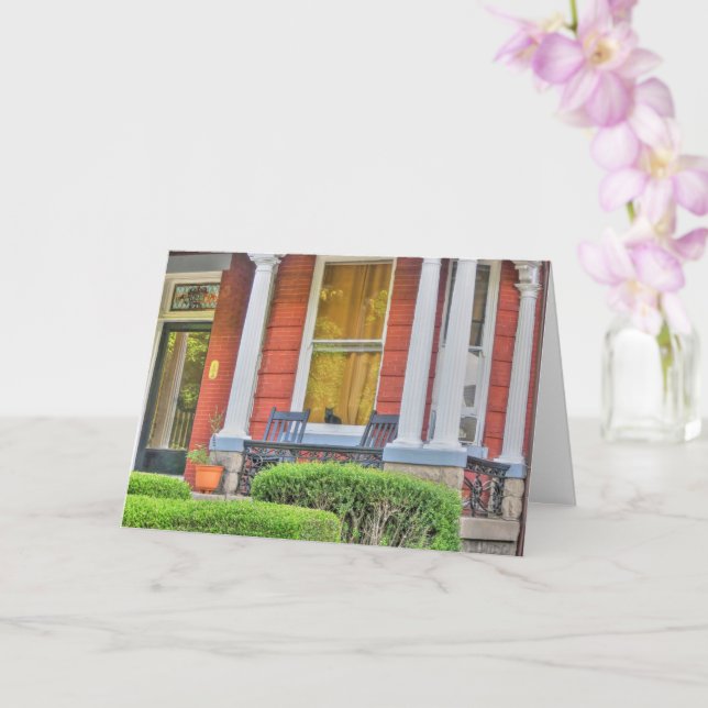 Katt i ett fönster kort (Orkide)