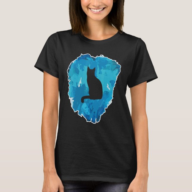 Katt i ett isblock för evigt t shirt (Framsida)