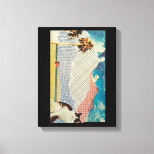 Katt i ett konstigt landskap canvastryck