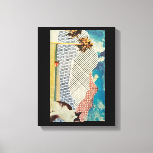 Katt i ett konstigt landskap canvastryck (Framsida)