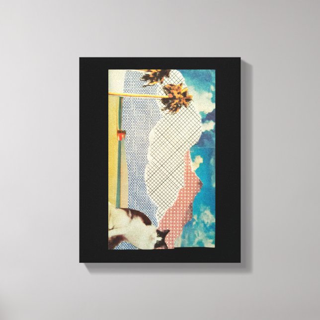 Katt i ett konstigt landskap canvastryck (Framsida)