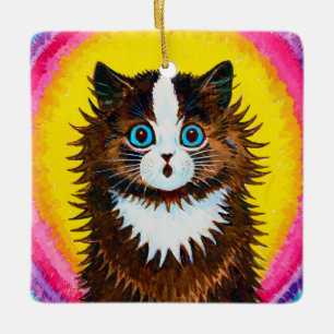 Katt i ett regnbåge, Louis Wain Julgransprydnad Keramik