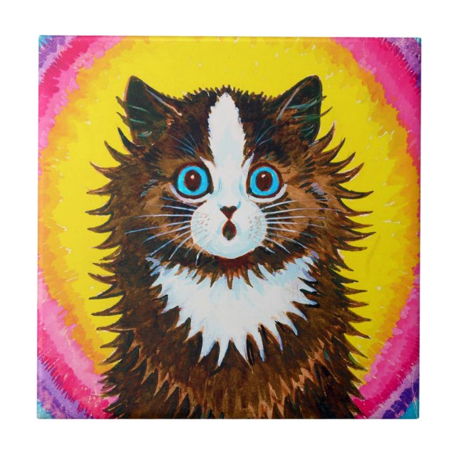 Katt i ett regnbåge, Louis Wain Kakelplatta (Framsidan)