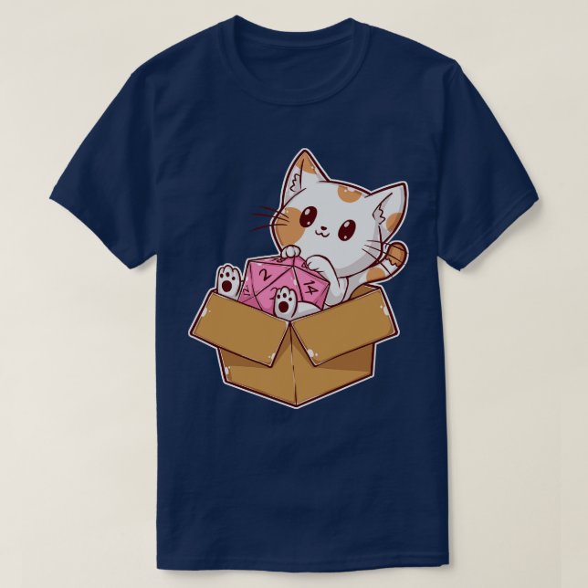Katt i fält D20 T Shirt (Design framsida)