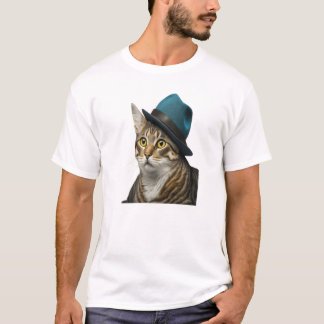 Katt i Fedora Manar grundläggande T-Shirt-design T Shirt
