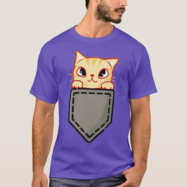 Katt i fickan i kärlek-katter 4 t shirt (Framsida)